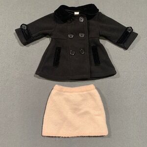 Starting Out Baby Girls Black Pea Coat and Pink Knit Skirt Set 9M F74C1333N